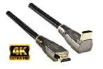 Premium HDMI cable, male to male 90°, DINIC Dubai Range, black, length 2.00m, blister pack