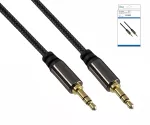 Premium Audiokabel 3,5mm Klinke St. auf St., schwarz, DINIC Box mit Euroloch, Länge 0,50m