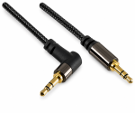 Premium Audiokabel 3,5mm Stecker auf Stecker 90°, Dubai Range, schwarz, DINIC Blister, Länge 2,00m