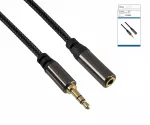Premium Audiokabel 3,5mm Klinke St. auf Bu., schwarz, DINIC Box mit Euroloch, Länge 2m
