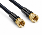 120dB Premium SAT coaxial cable F-connector/connector, DINIC Dubai Range, gold-plated, black, DINIC blister, length 3.00m