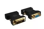 Adaptateur écran DINIC DVI-I mâle vers VGA femelle noir, sous blister