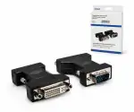 DINIC Monitor Adapter VGA Stecker auf DVI-I Buchse, schwarz, DINIC Box mit Euroloch