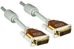 DVI-Digital Dual Link Kabel, 24+1 Stecker auf Stecker, vergoldete Kontakte, mehrfach geschirmt, grau, Länge 10,00m, Blister