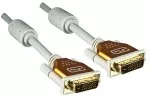 Kabel DVI-Digital Dual Link, 24+1 męsko-męski, pozłacane styki, wieloekranowy, szary, blister DINIC, długość 10,00 m