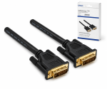 DVI-Digital Dual Link Kabel, 24+1 Stecker / Stecker, vergoldete Kontakte, mehrfach geschirmt, schwarz, DINIC Box mit Euroloch, Länge 2,00m