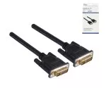 Cable DVI-Digital Dual Link, 24+1 macho / macho, contactos dorados, multiapantallado, negro, longitud 2,00 m, caja DINIC