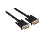 DVI-Digital Dual Link kabel, 24+1 male / male, vergulde contacten, multi-afgeschermd, zwart, lengte 2,00m, polyester zakje