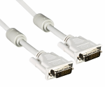 DVI-Digital Dual Link kabel, 24+1 male naar male, 2 ferrietkernen, grijs, DINIC polyzak, lengte 5,00m