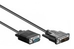 Kabel DVI-I 12+5 Stecker auf 15pol. HD-Stecker, 2-fach geschirmt, schwarz, Länge 3,00m, Blister