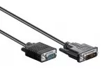 Cable DVI-I 12+5 male to 15pin HD male, 2-fold shielded, black, length 3.00m, blister pack