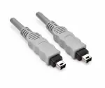 FireWire Kabel 4 polig Stecker auf Stecker, 2,00m Anschlusskabel IEEE1394a, grau