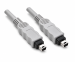 FireWire cable 4-pin plug to plug, 2.00m connection cable IEEE1394a, grey