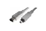 FireWire Cable 6pin male to 4pin male, grey, 1,00m
