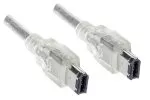 FireWire Cable 6pin male to male, transparent, 10,00m