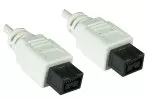 FireWire Kabel 9 polig Stecker auf Stecker, Anschlusskabel IEEE 1394b, weiß, 2,00m