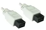 FireWire-kabel 9-polet stik til stik, tilslutningskabel IEEE 1394b, hvid, 2,00 m