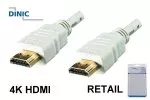 HDMI Kabel 19-pol A auf A Stecker, High Speed, Ethernet-Channel, 4K2K@60Hz, weiß, Länge 2,00m, Blister