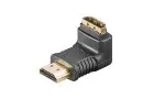 DINIC HDMI Adapter A Stecker auf A Buchse abgewinkelt, schwarz, Blister