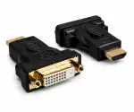 HDMI Adapter Typ A 19pol Stecker auf DVI Buchse, vergoldete Kontakte, schwarz, DINIC Blister