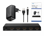 HDMI-splitter 1 naar 4 (4K @ 30 Hz) max. resolutie 4K/30Hz (3840x2160) UHD, DINIC Box