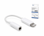 DINIC Lightning auf 3,5mm Klinke Adapter Aux Audio, für Kopfhörer, weiß, DINIC Box mit Euroloch