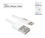 USB A to Lightning cable 1m, white, DINIC Box