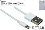 Cable Lightning para iPhone/iPad/iPad mini, 1m Apple 8pin a USB 2.0, certificado MFI, blanco