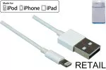iPhone/iPad/iPad mini Lightning cable, 1m Apple 8pin to USB 2.0, MFI certified, white