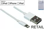 Câble Lightning iPhone/iPad/iPad mini, 1m Apple 8pin vers USB 2.0, certifié MFI, blanc