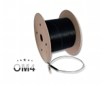 FO outdoor cable OM4, 50µ, LC/LC connector 4G, U-DQ(ZN)BH, 4 fibres, black, 150m