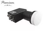 DINIC Premium Quad-LNB mit 4x F-Anschluss, Satellitenantennen-Umwandler, inkl. Wetterschutz, DINIC Box mit Euroloch