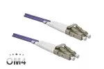 FO cable OM4, 50µ, LC / LC connector multimode, ericaviolet, duplex, LSZH, 7.5m