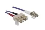 FO cable OM4, 50µ, LC / SC connector multimode, ericaviolet, duplex, LSZH, 20m