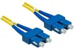 Fiber optic cable OS1, 9µ, SC / SC connector, single mode, duplex, yellow, LSZH, 15m