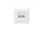 LWL Anschlussdose mit 2 LC-Duplex Adaptern, weiß