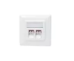 FO junction box with 2 LC duplex adapters, white