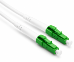 Anslutningskabel för fiberoptisk router, simplex, OS2, LC/APC 8° till LC/APC 8°, vit, längd 30 m