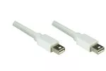 Mini DisplayPort Kabel Stecker auf Stecker, Anschlusskabel, weiß, Länge 2,00m, Blister