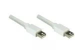 Mini DisplayPort kaapeli uros uros, liitäntäkaapeli, valkoinen, pituus 2.00m, läpipainopakkaus, läpipainopakkaus