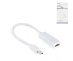Adapter Mini DP male to HDMI-A female, DisplayPort 1.2, HDMI 1.4b, 4K2K (30Hz), white, DINIC box with Euro hole, 0.15m