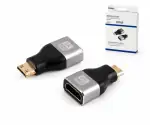 DINIC HDMI-C (Mini) Adapter, HDMI-A Buchse, 8K 8K (60Hz), 4K (120Hz), HDMI 2.1, Alu, DINIC Box mit Euroloch