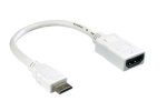 Adapter miniHDMI type C (19pin) male to HDMI type A (19pin) female, white, DINIC blister, length 0.20m