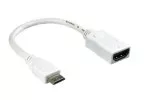 Adapter miniHDMI type C (19pin) male to HDMI type A (19pin) female, white, DINIC blister, length 0.20m