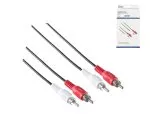 Audio-Video Kabel Cinch Stecker auf Stecker, 2x Cinch auf 2x Cinch, schwarz, DINIC Box mit Euroloch, Länge 2m