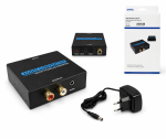 Digital/analogue audio converter, converts digital to analogue audio signals, black, DINIC box with Eurohole
