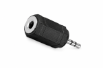 Audio adapter 2.5mm stereo plug to 3.5mm socket, black, DINIC blister pack