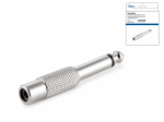 Audioadapter 6,3mm Klinke - Cinchbuchse, DINIC Box 6,3mm Monoklinke auf Cinchbuchse, Metallgehäuse