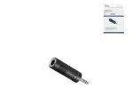 Audioadapter 3,5mm Stereo Stecker auf 6,35mm Buchse, schwarz, DINIC Box mit Euroloch