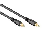 Audio-Video Kabel Cinch Stecker auf Stecker, Anschlusskabel, High Quality, RG 59/U, schwarz, 2,00m